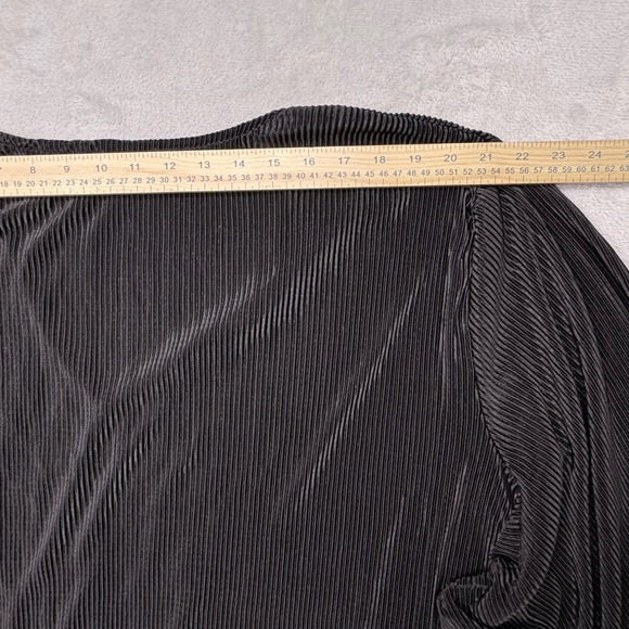 Lane Bryant Black Pleated V-Neck Peplum Tunic Top Plus Size 38/40 Dark Coquette - Picture 13 of 16